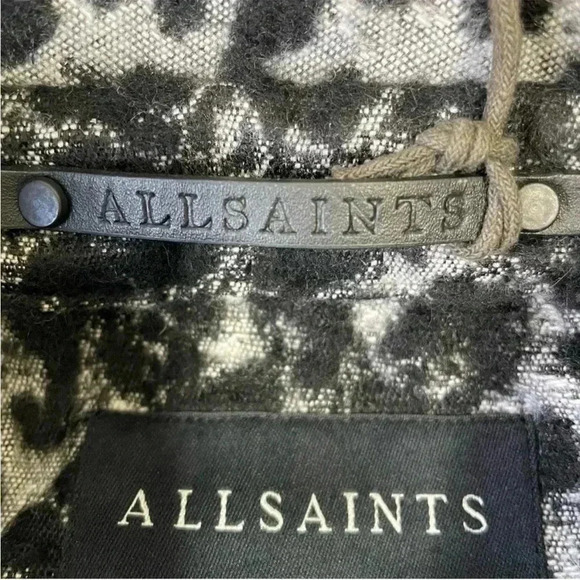 All saints black white leopard Jessa Shacket jacket - Picture 6 of 10